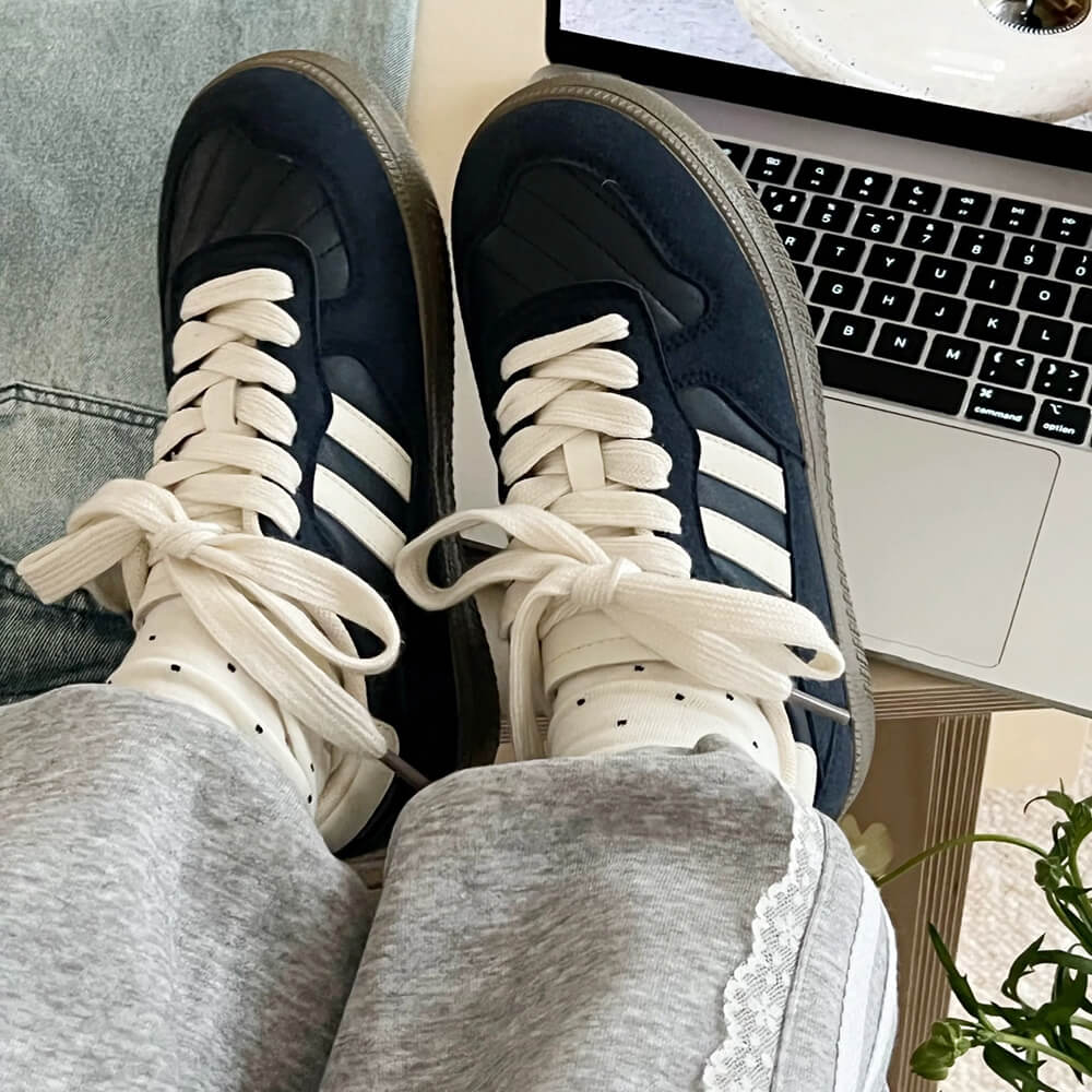 NAVY SCHOOL SNEAKERS IN VEGAN LEATHER