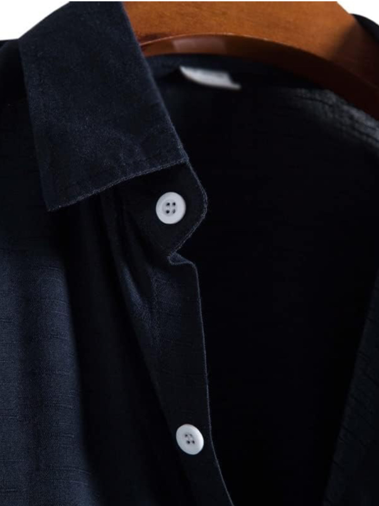 NAVY SHORT-SLEEVED SHIRT AND WHITE PANTS SUMMER ENSEMBLE SIZE CHART