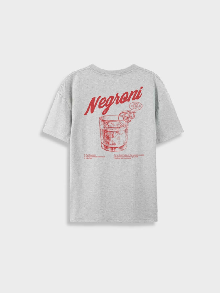 NEGRONI TEE SHIRT WITH RED COCKTAIL GRAPHIC IN OVERSIZED FIT