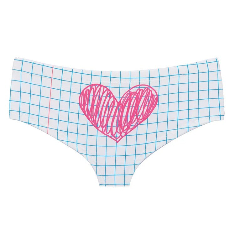 NOVELTY GRAPH PAPER PATTERN UNDERWEAR SET FOR PRIVATE LESSONS