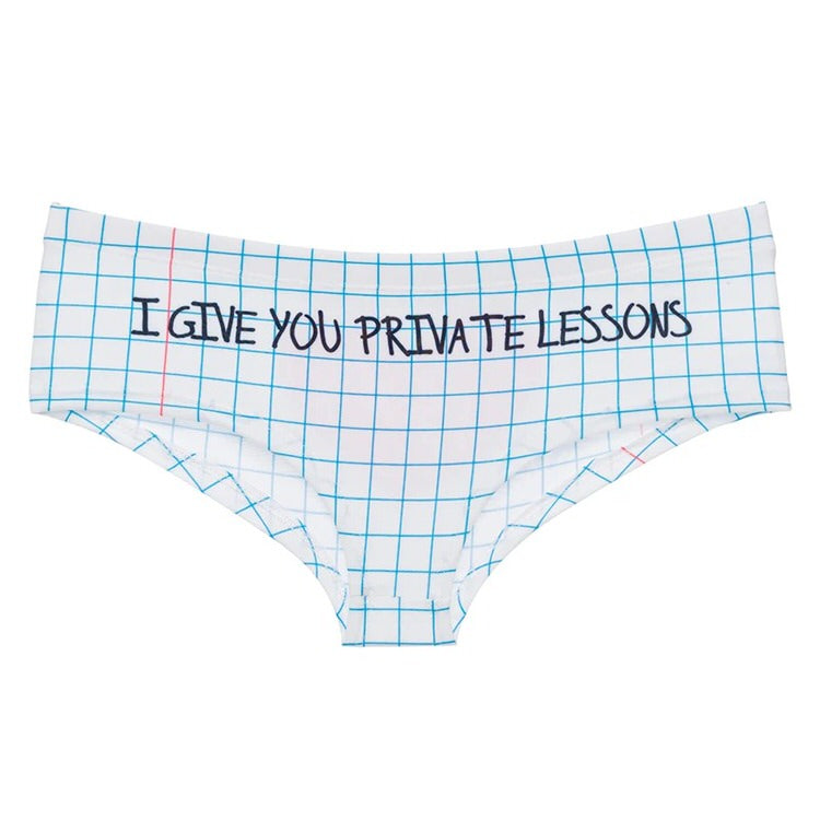 NOVELTY GRAPH PAPER PATTERN UNDERWEAR SET FOR PRIVATE LESSONS