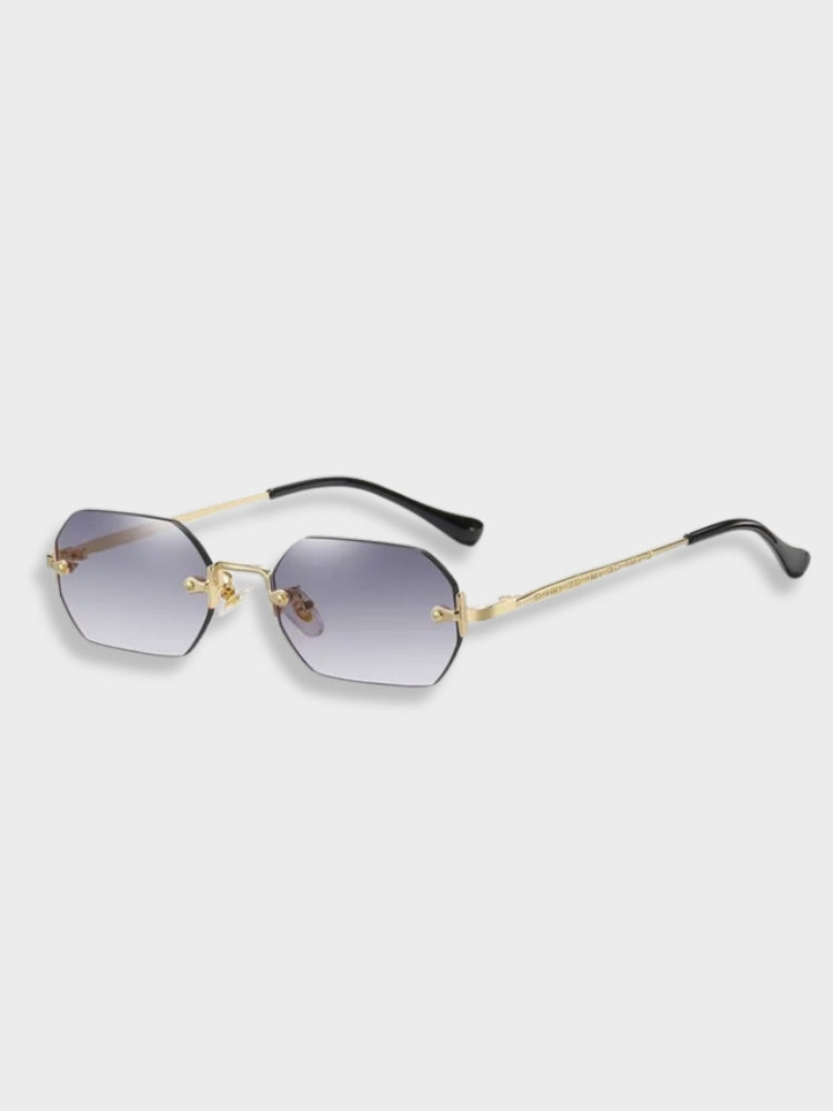 OCTAGONAL RIMLESS SUNGLASSES ELEGANT RECTANGULAR MONEY GLASSES