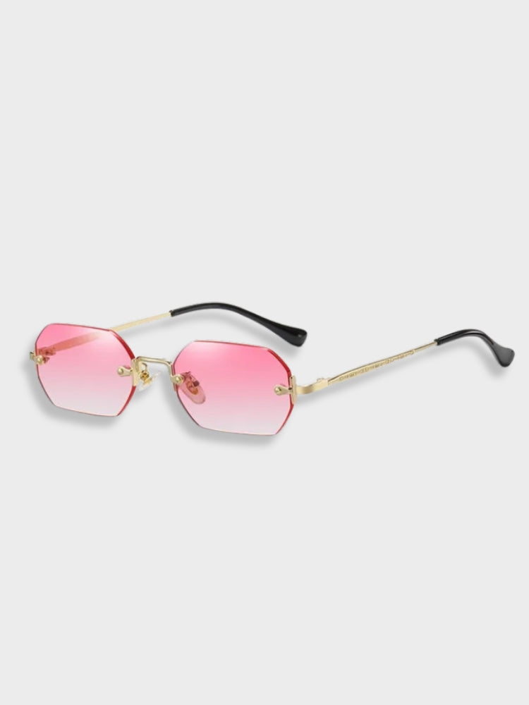 OCTAGONAL RIMLESS SUNGLASSES ELEGANT RECTANGULAR MONEY GLASSES