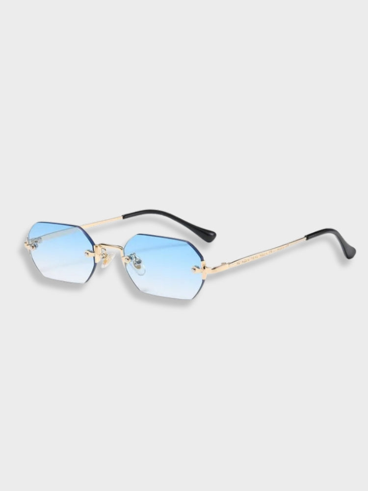 OCTAGONAL RIMLESS SUNGLASSES ELEGANT RECTANGULAR MONEY GLASSES
