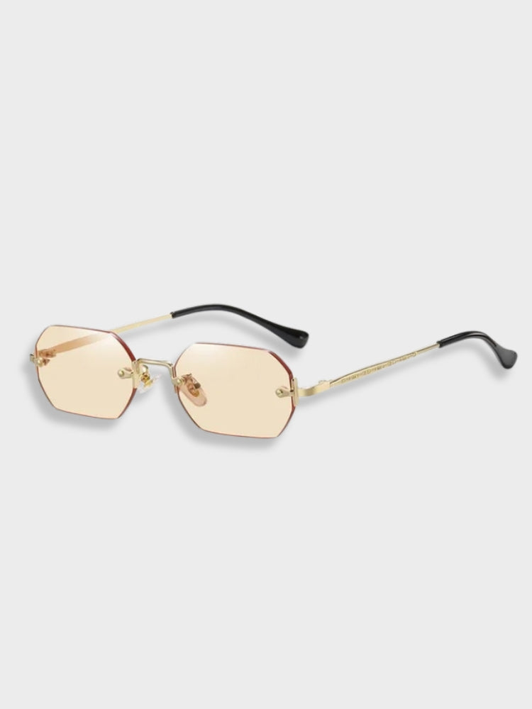 OCTAGONAL RIMLESS SUNGLASSES ELEGANT RECTANGULAR MONEY GLASSES
