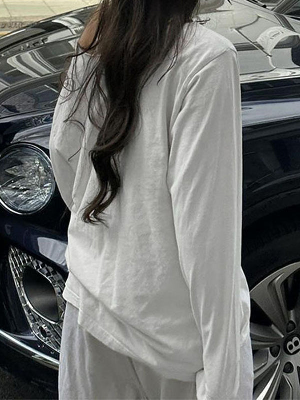 OFF-THE-SHOULDER LONG-SLEEVED TOP WITH CASUAL LOOSE FIT