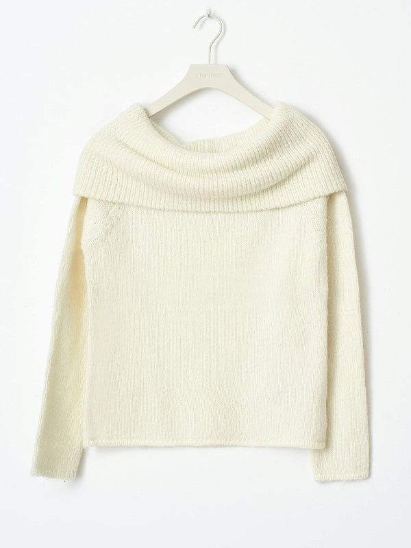 OFF-THE-SHOULDER SWEATER CREAM Y2K-INSPIRED OFF-SHOULDER FASHION