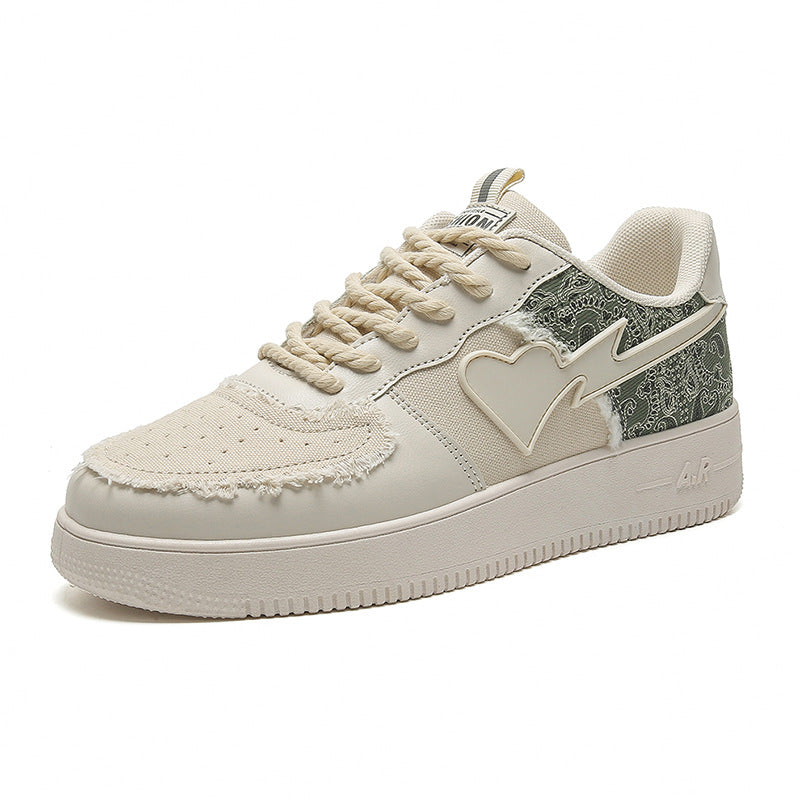 OFF-WHITE LOW-TOP SNEAKERS WITH BREATHABLE MICROFIBER LEATHER ANKLE HEIGHT