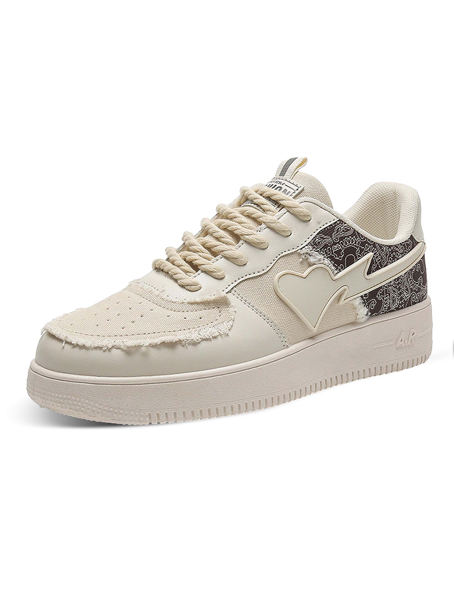 OFF-WHITE LOW-TOP SNEAKERS WITH BREATHABLE MICROFIBER LEATHER ANKLE HEIGHT
