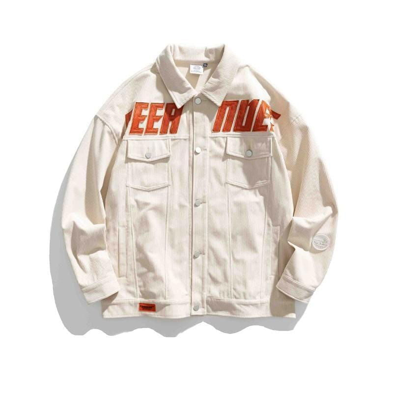 OFF-WHITE MEDA JACKET WITH ORANGE LETTERING
