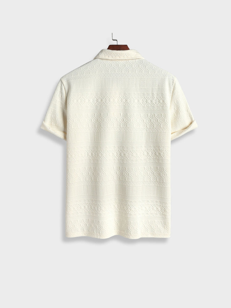 OFF-WHITE TEXTURED POLO SHIRT – CASUAL POLO ESSENTIAL