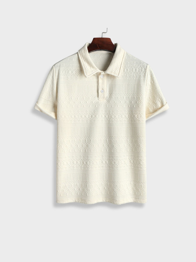 OFF-WHITE TEXTURED POLO SHIRT – CASUAL POLO ESSENTIAL