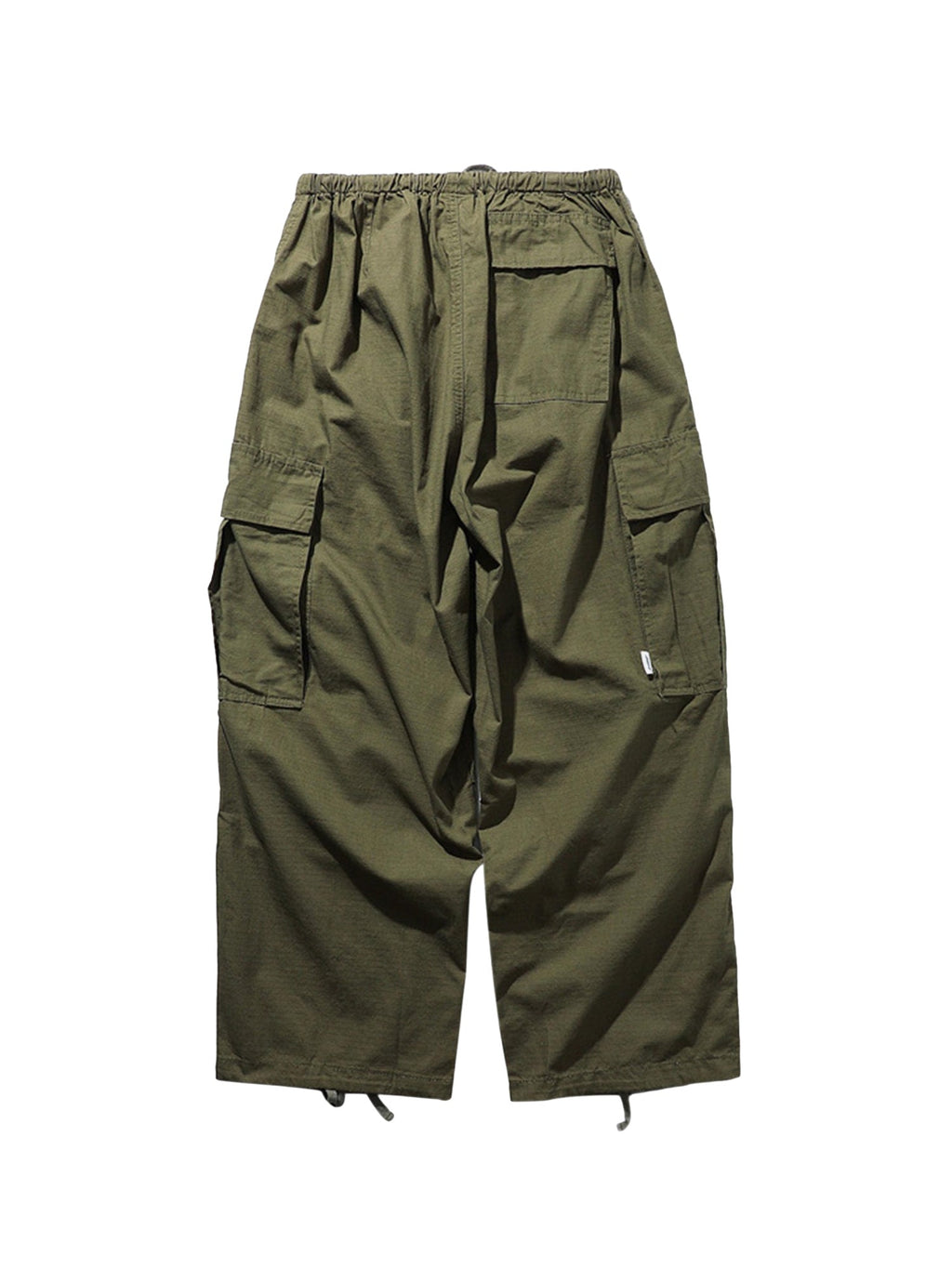 OLIVE GREEN CARGO PANTS MID WAIST TRENDY CASUAL STRAIGHT LEG