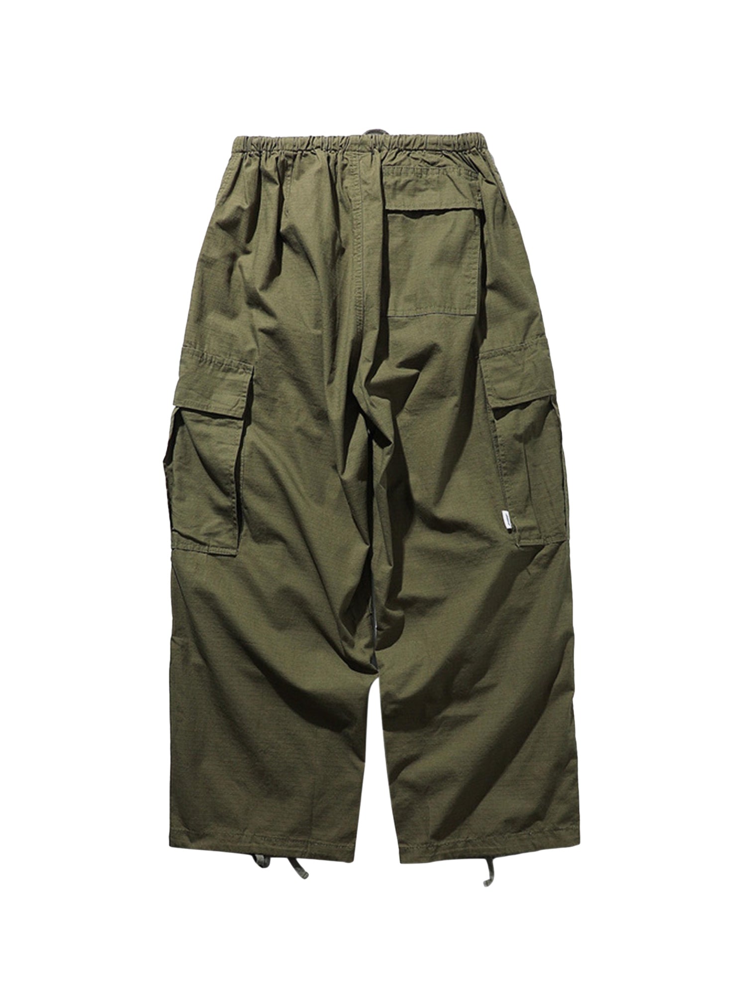 OLIVE GREEN CARGO PANTS MID WAIST TRENDY CASUAL STRAIGHT LEG
