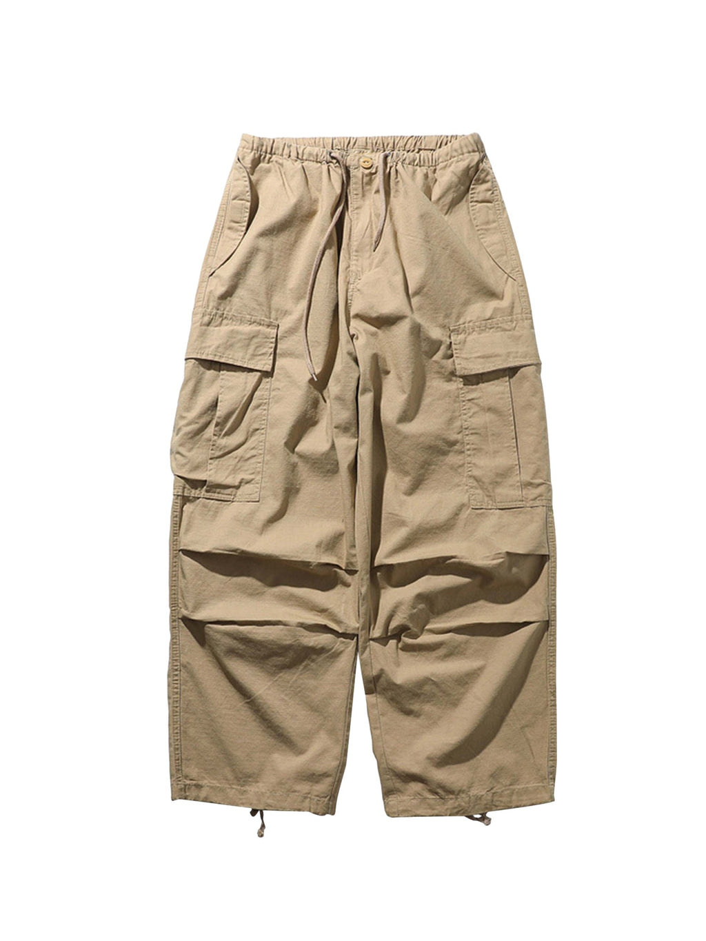 OLIVE GREEN CARGO PANTS MID WAIST TRENDY CASUAL STRAIGHT LEG