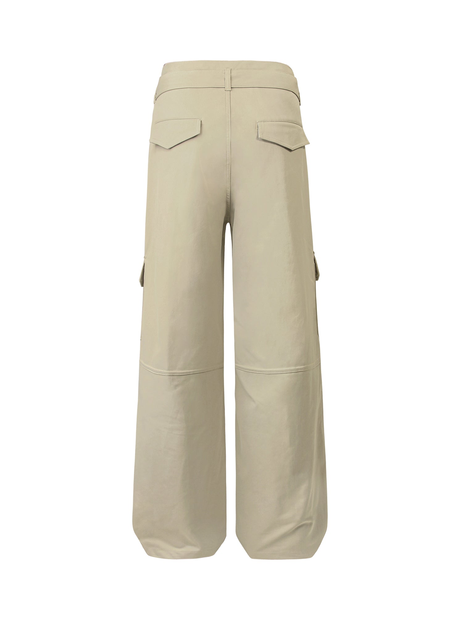 OLIVE GREEN CARGO PANTS WITH BELT LONG STRAIGHT LEG DESIGN