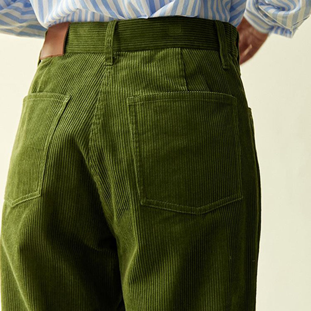 OLIVE GREEN CORDUROY PANTS TROUSERS