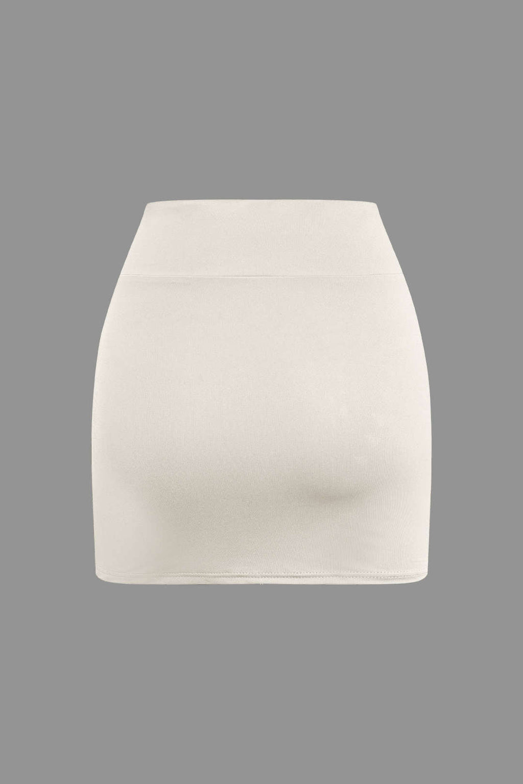 OLIVE GREEN CROP TOP AND SKIRT SET WITH CUTOUTS IN SOFT STRETCH FABRIC