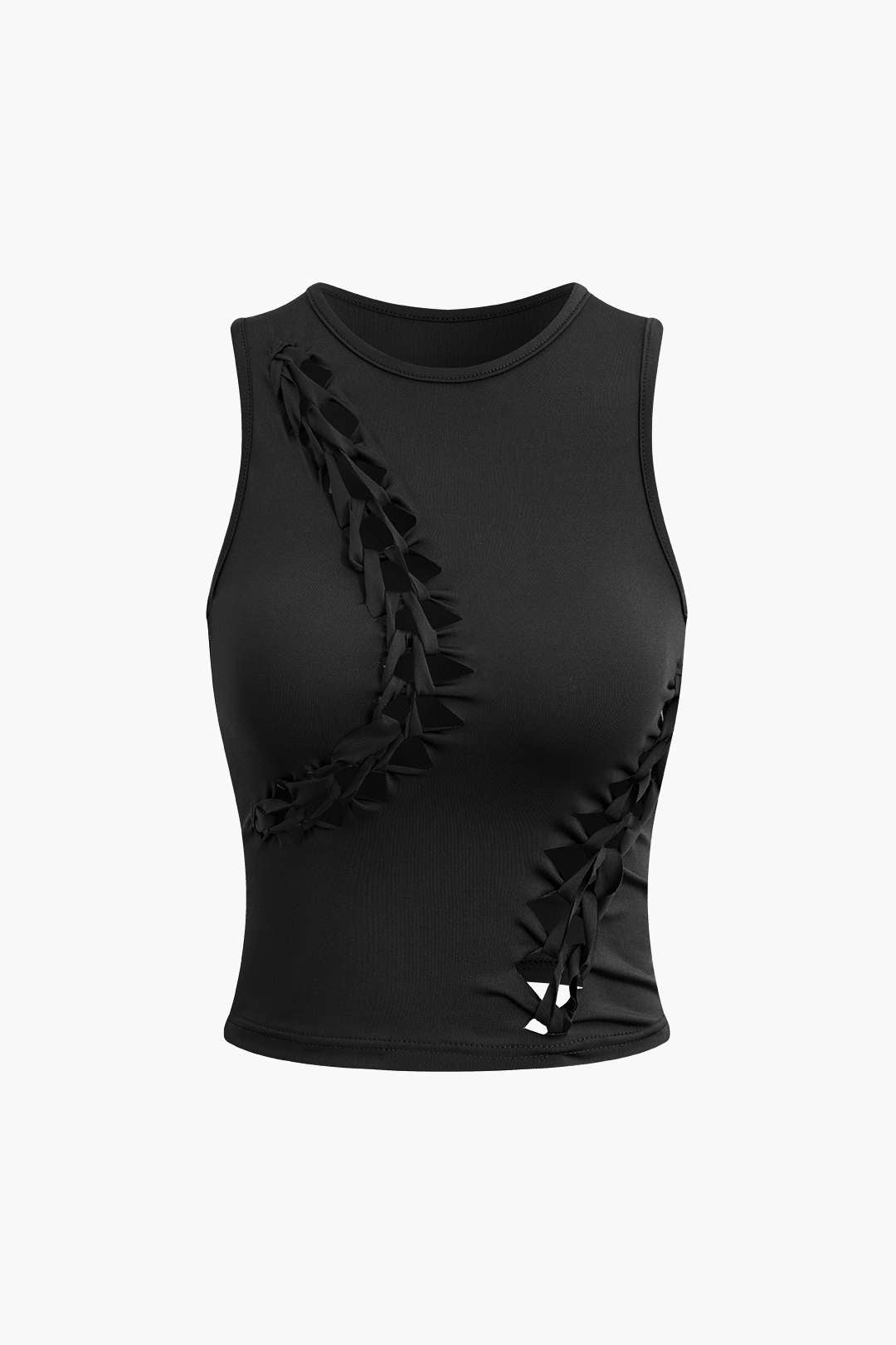 OLIVE GREEN CROP TOP AND SKIRT SET WITH CUTOUTS IN SOFT STRETCH FABRIC