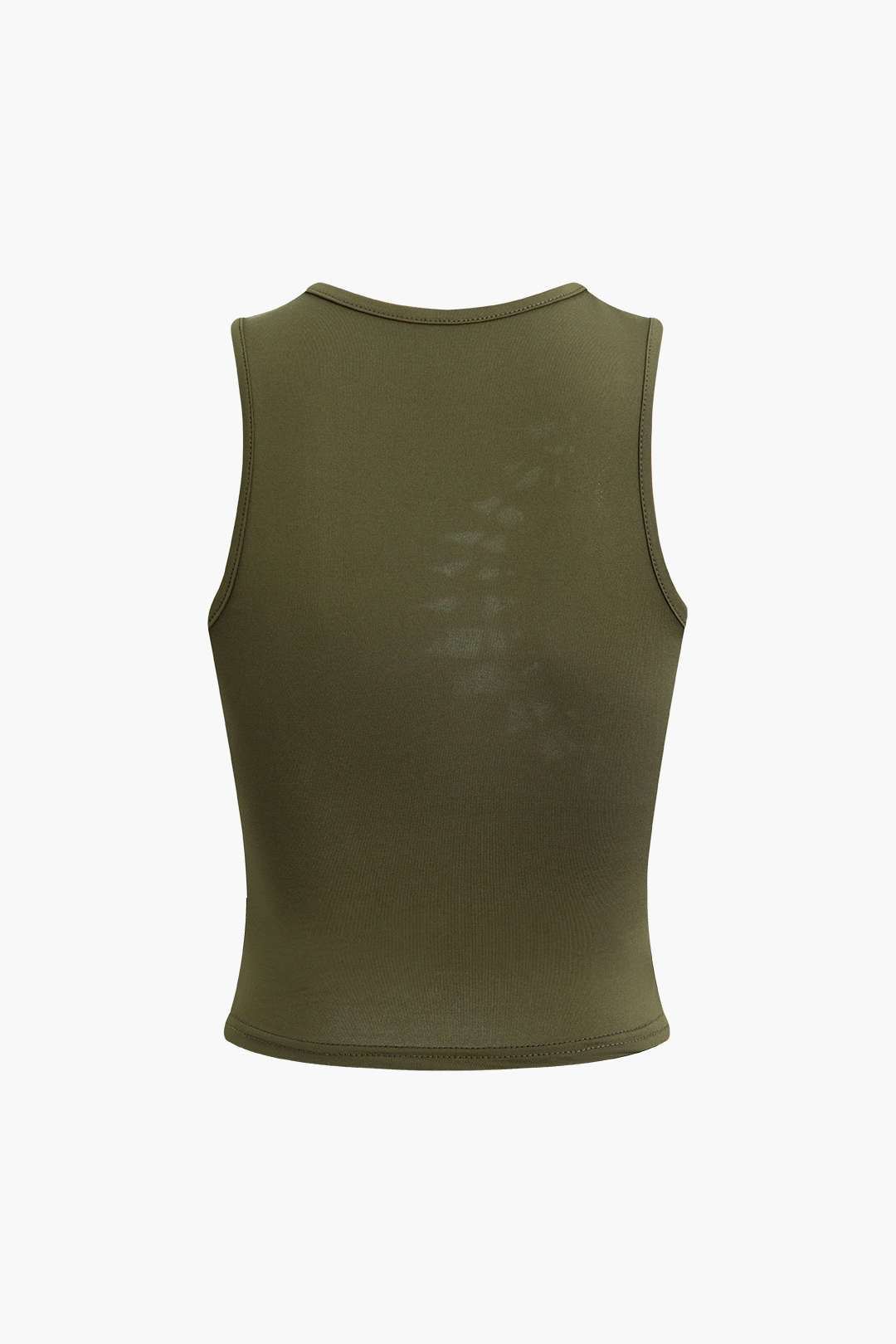 OLIVE GREEN CROP TOP AND SKIRT SET WITH CUTOUTS IN SOFT STRETCH FABRIC