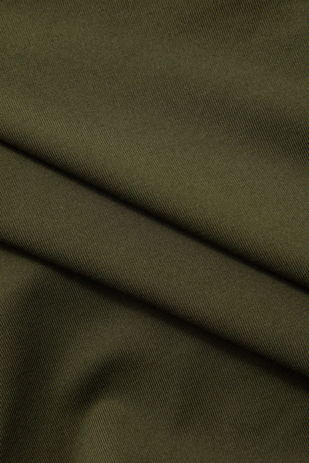 OLIVE GREEN CROP TOP AND SKIRT SET WITH CUTOUTS IN SOFT STRETCH FABRIC