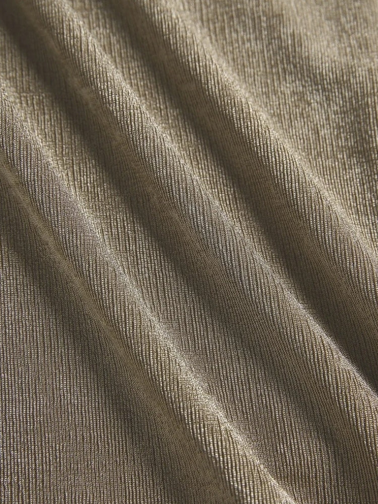 OLIVE GREEN HALTER DRESS WITH THIGH SLIT - PERFECT FIT STRETCH DRESS