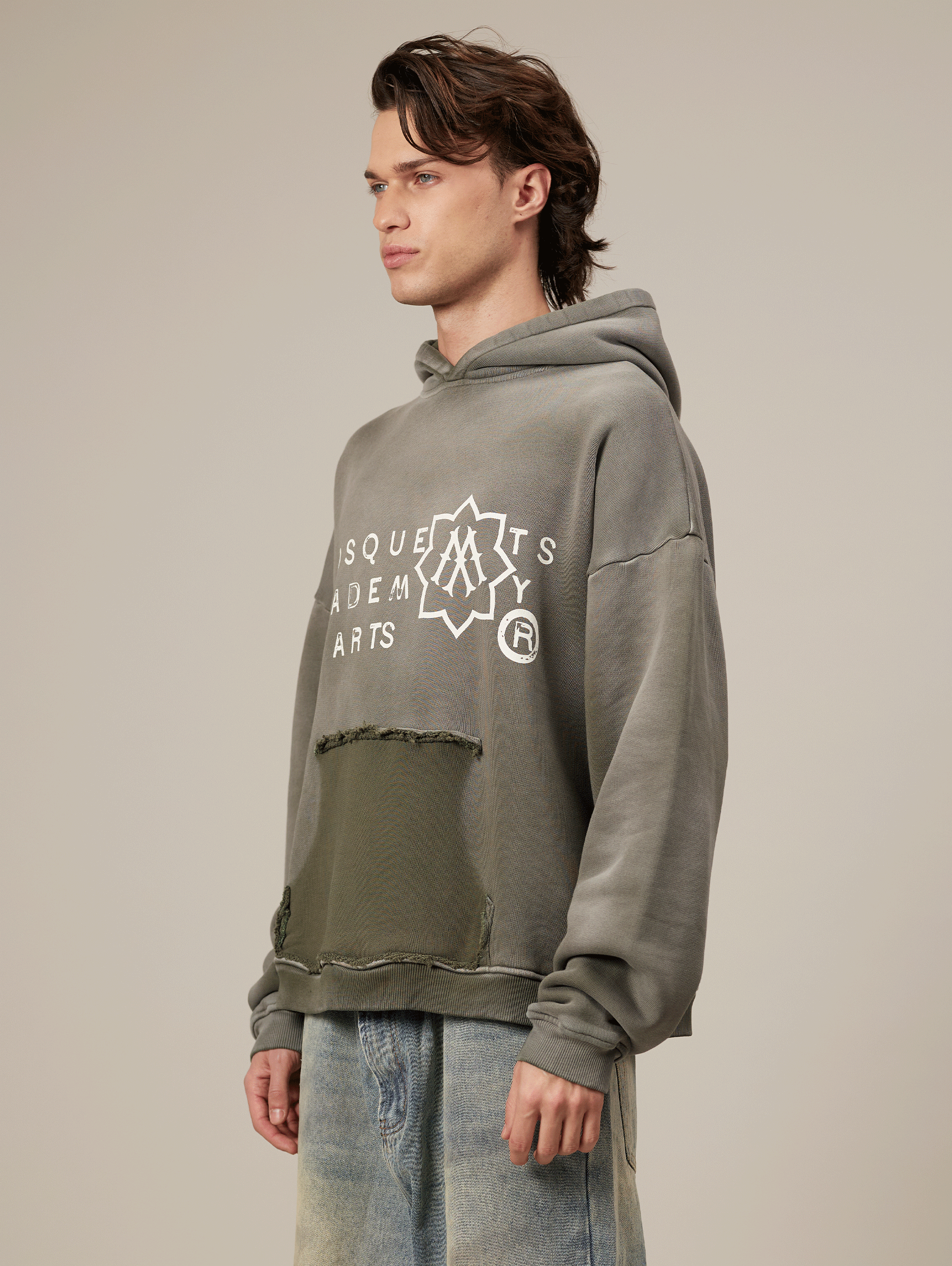 OLIVE GREEN OVERSIZED HOODIE WITH FRONT POCKET - SUPERIOR SCREEN PRINT
