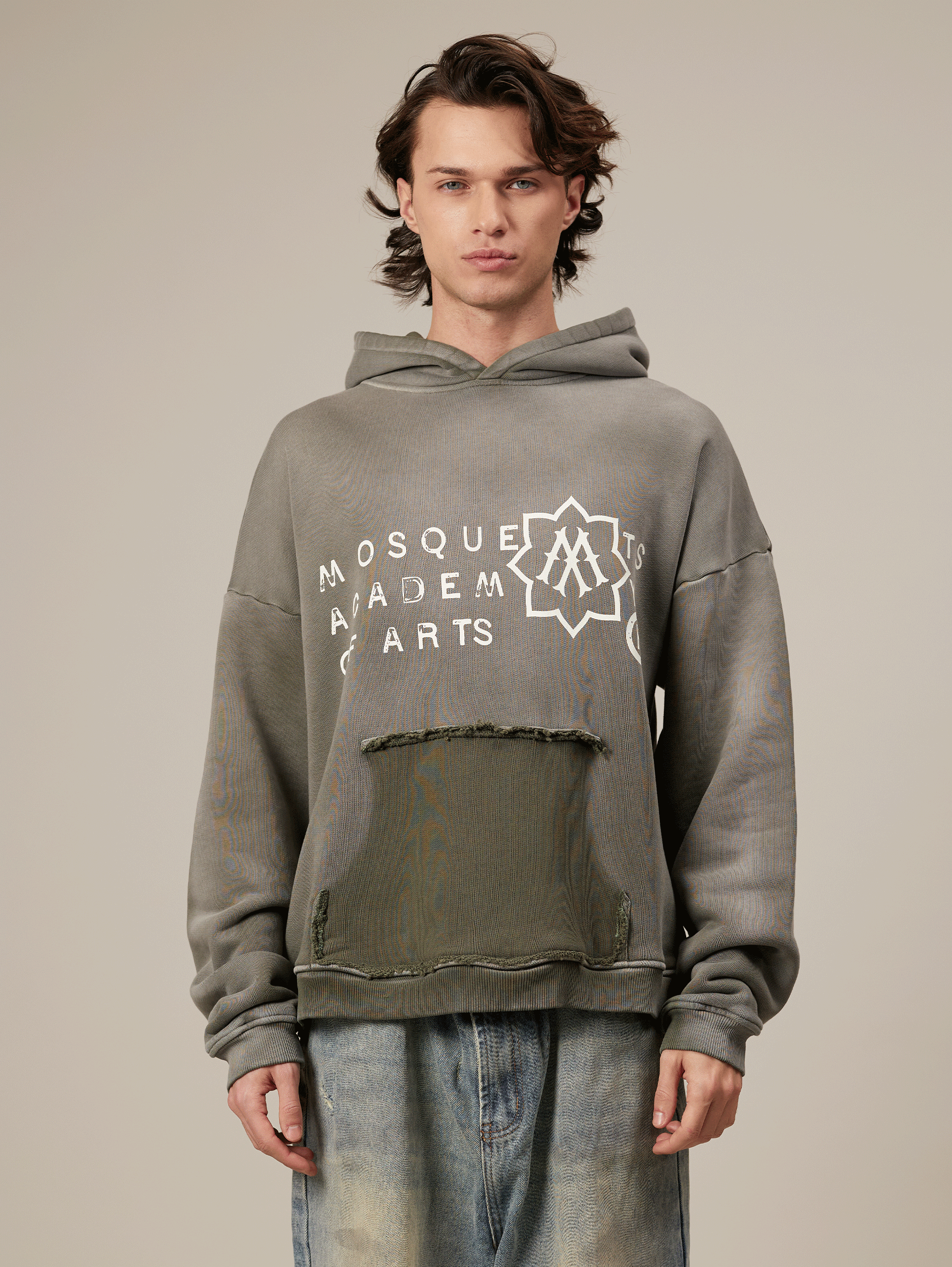 OLIVE GREEN OVERSIZED HOODIE WITH FRONT POCKET - SUPERIOR SCREEN PRINT