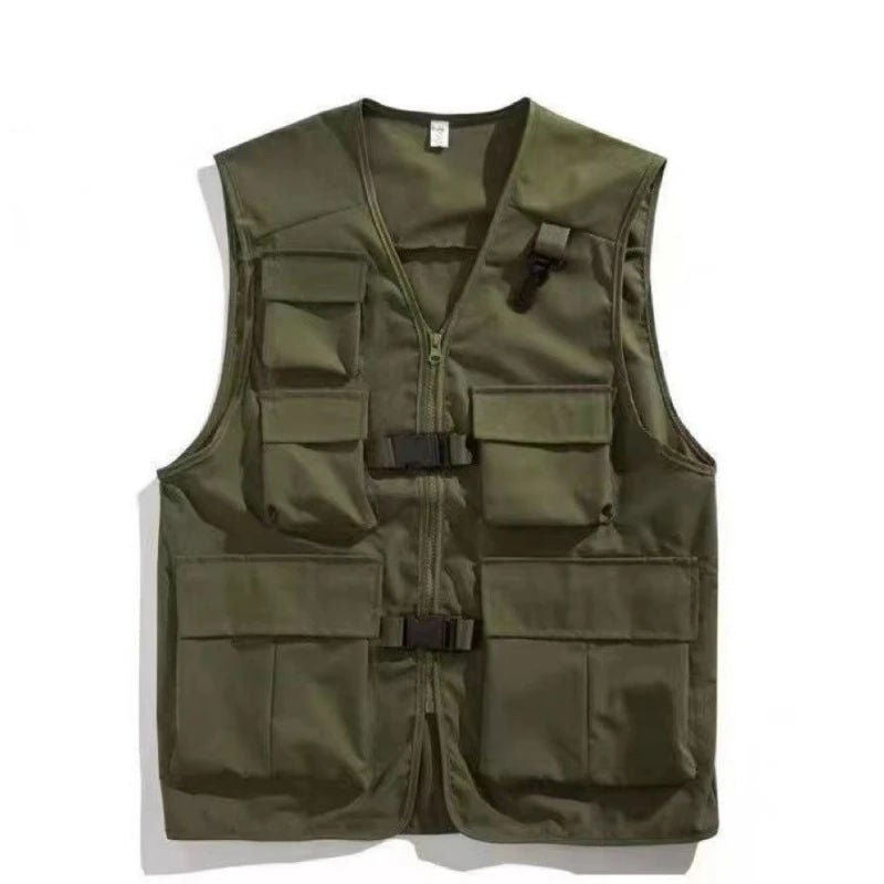 OLIVE GREEN UTILITY VEST JACKET ARMY GEAR FOR VERSATILE
