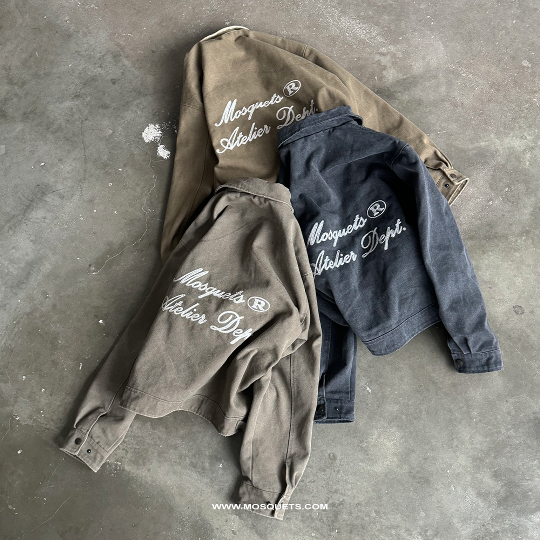 OLIVE GREEN ZIP-UP JACKET OVERSIZED DISTRESSED STREETWEAR