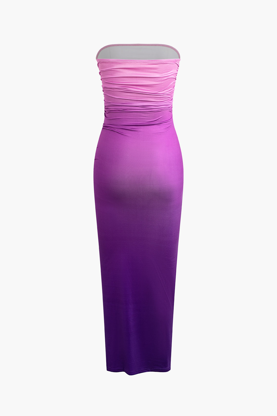 OMBRE STRAPLESS DRESS IN PINK AND PURPLE LIGHTWEIGHT CASUAL DRESS