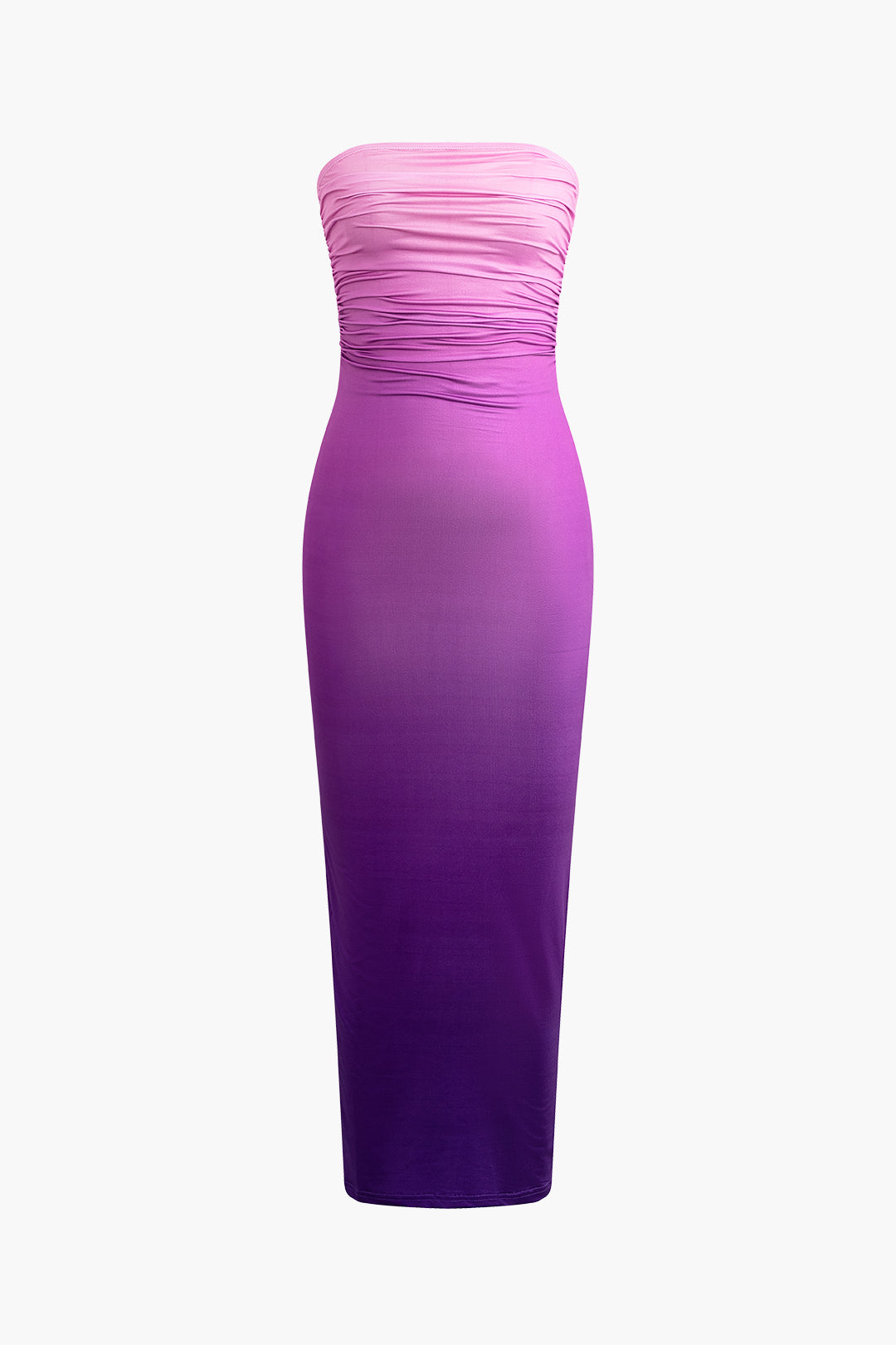 OMBRE STRAPLESS DRESS IN PINK AND PURPLE LIGHTWEIGHT CASUAL DRESS