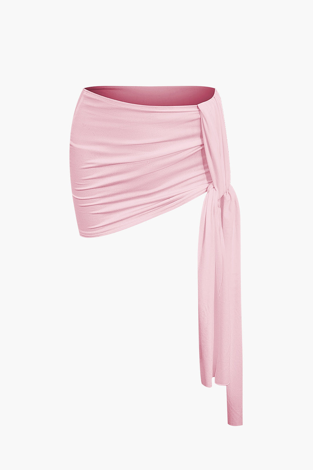 ONE-SHOULDER TOP AND TIE MINI SKIRT SET FOR SPECIAL OCCASIONS