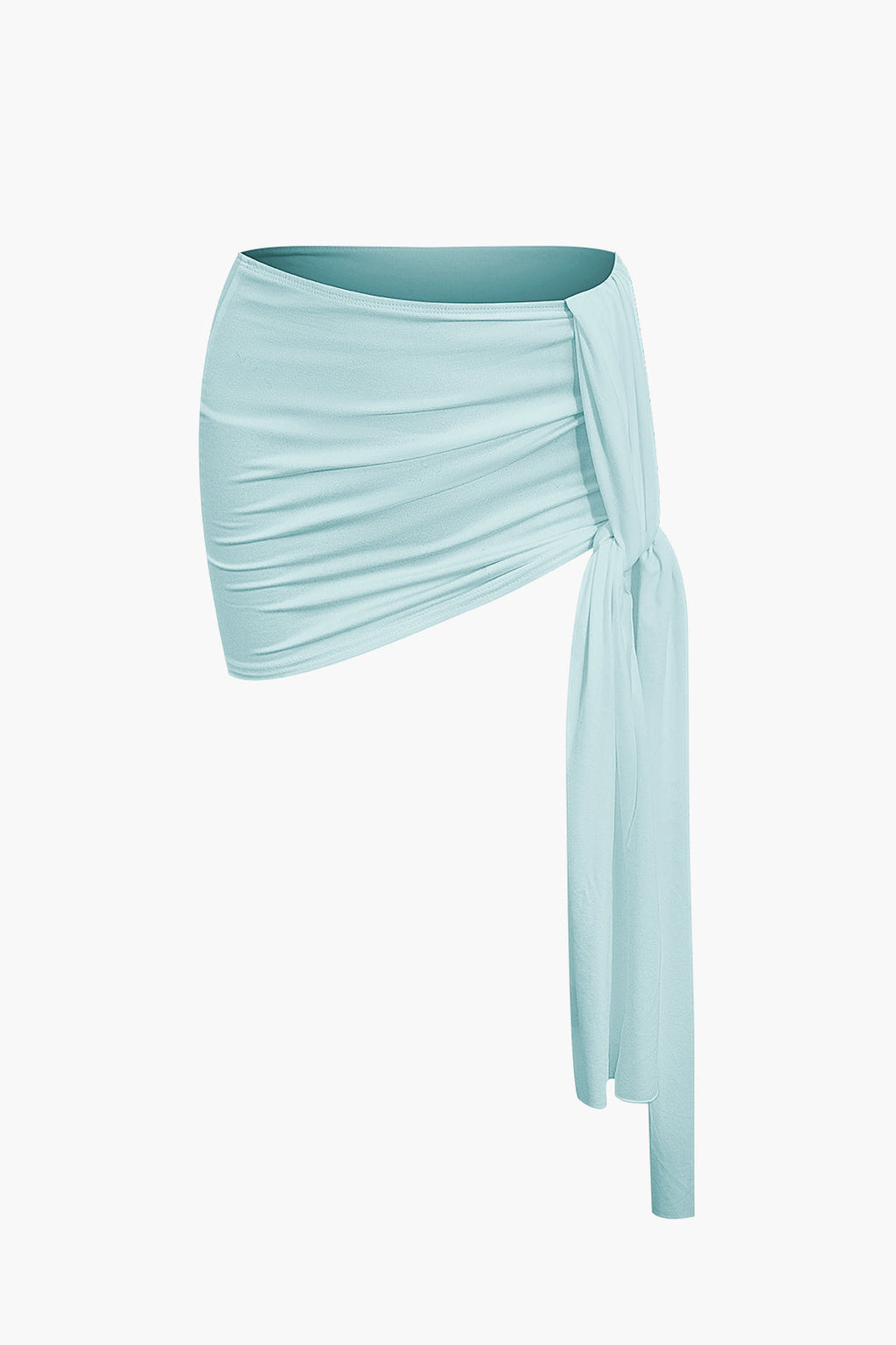 ONE-SHOULDER TOP AND TIE MINI SKIRT SET FOR SPECIAL OCCASIONS