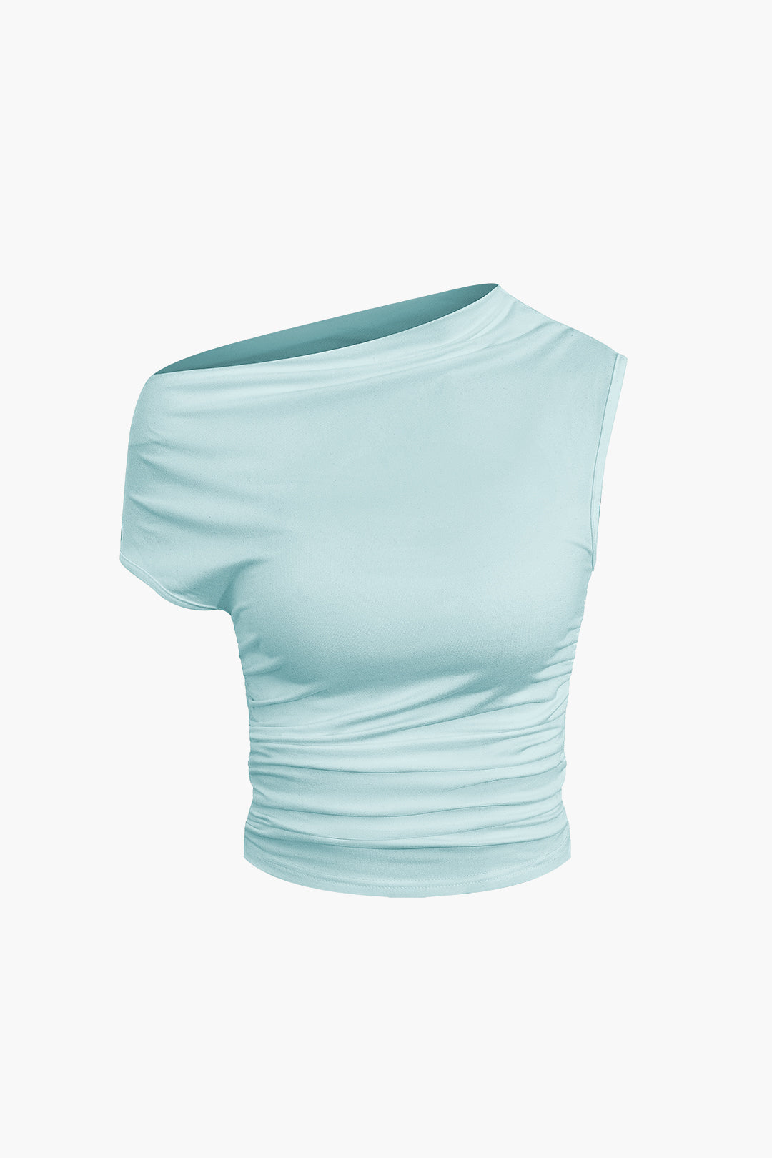 ONE-SHOULDER TOP AND TIE MINI SKIRT SET FOR SPECIAL OCCASIONS