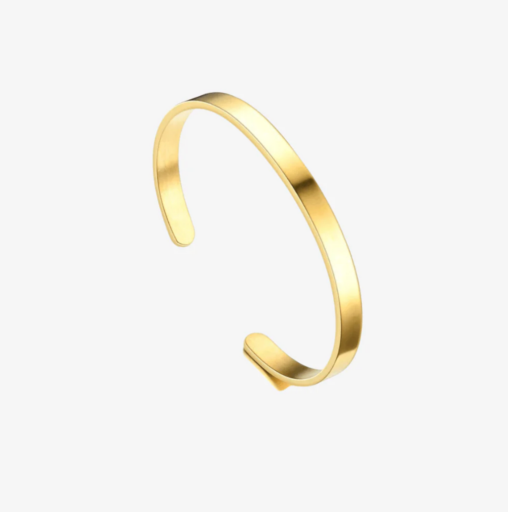 OPEN-ENDED BANGLE BRACELET IN GOLD TONE - ELEGANT FASHION ACCESSORY
