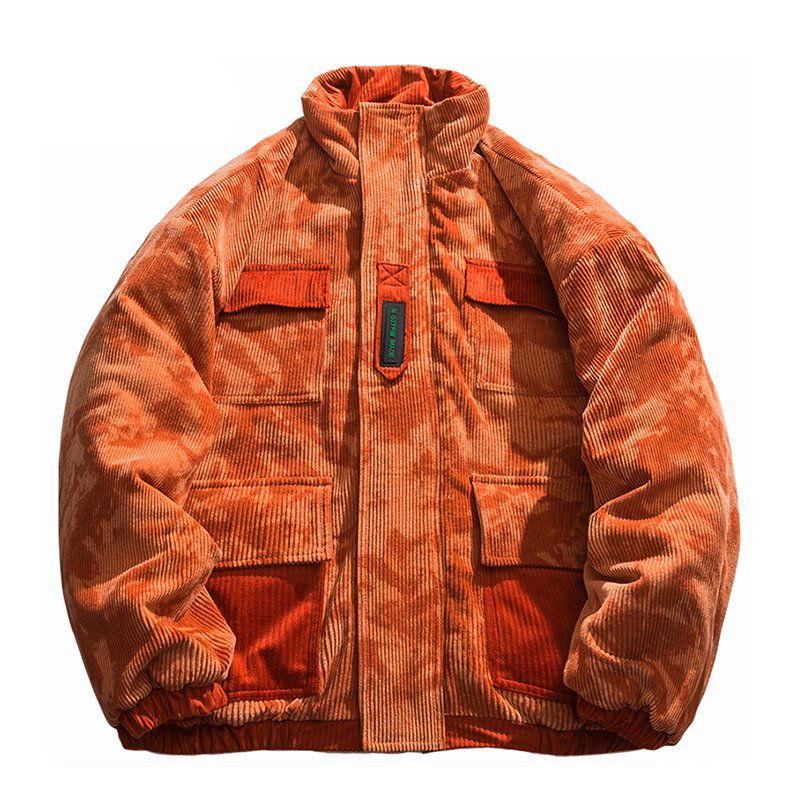 ORANGE CORDUROY JACKET WITH POCKETS