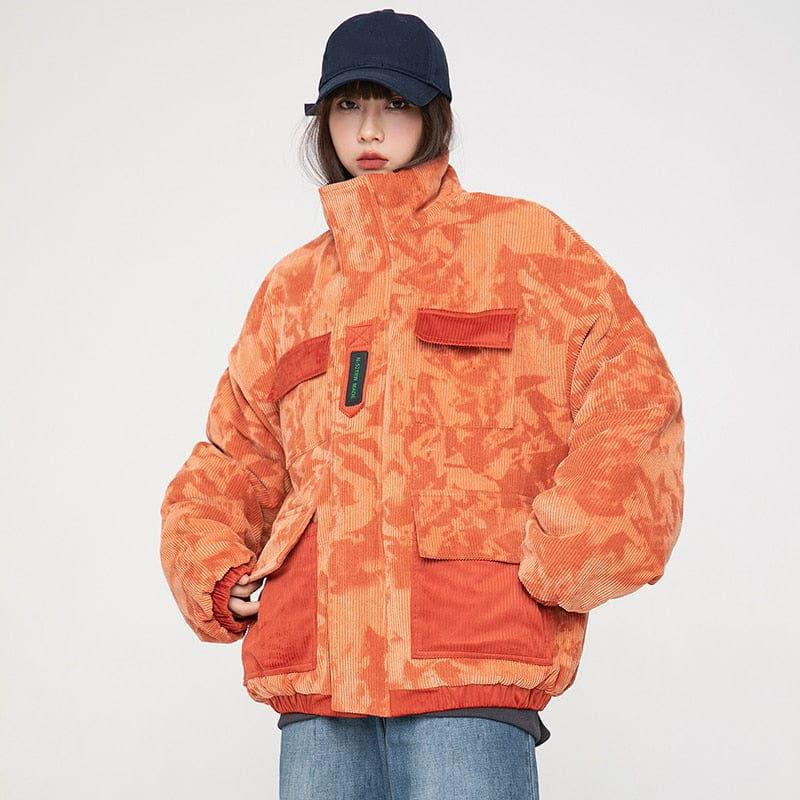 ORANGE CORDUROY JACKET WITH POCKETS