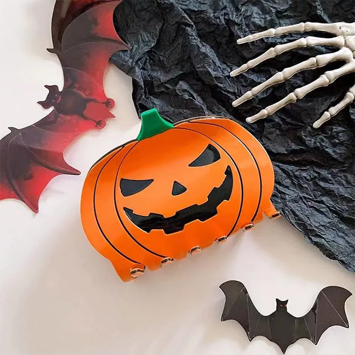 ORANGE JACK-O'-LANTERN HAIR CLIP ACCESSORY