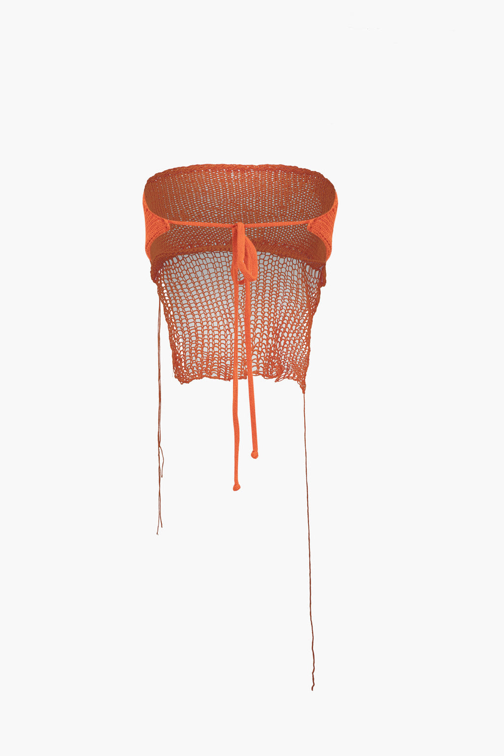 ORANGE KNIT TOP AND SKIRT SET FOR SPECIAL OCCASIONS, SEMI-TRANSPARENT KNITWEAR