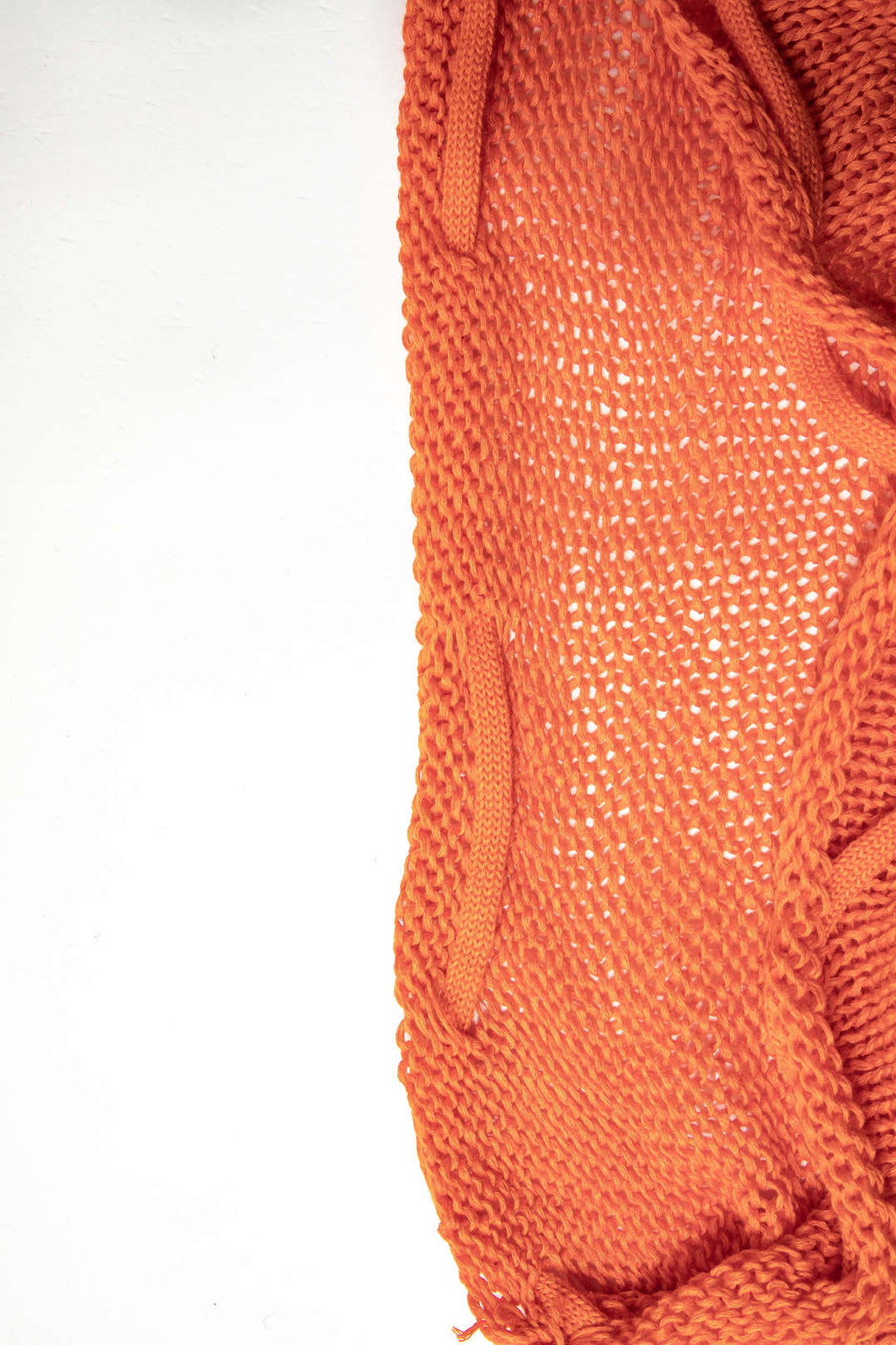 ORANGE KNIT TOP AND SKIRT SET FOR SPECIAL OCCASIONS, SEMI-TRANSPARENT KNITWEAR