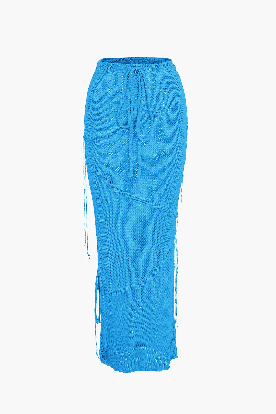 ORANGE KNIT TOP AND SKIRT SET FOR SPECIAL OCCASIONS, SEMI-TRANSPARENT KNITWEAR