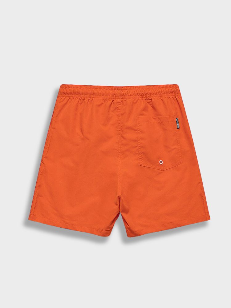 ORANGE SWIM TRUNKS WITH DRAWSTRING