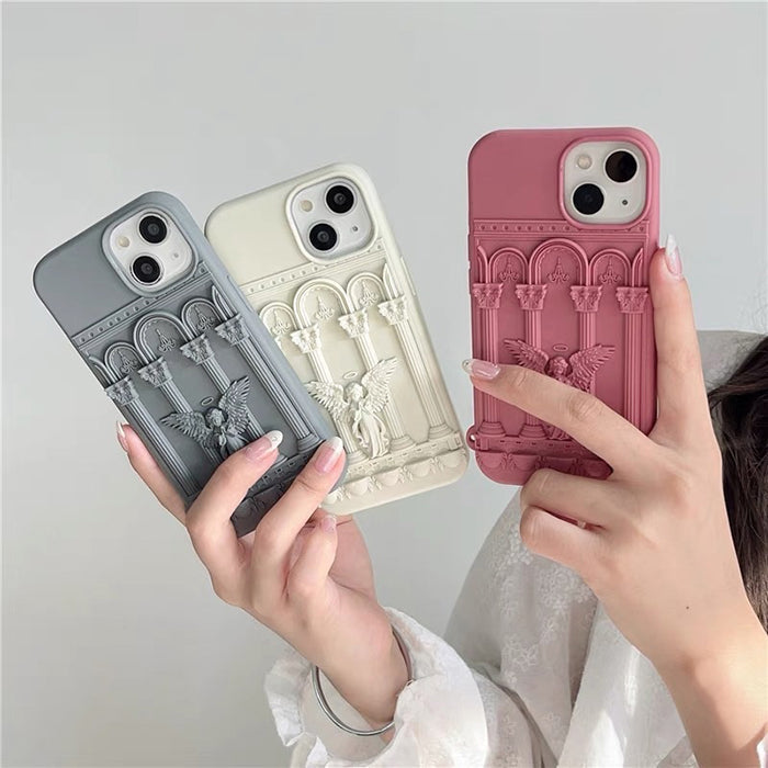 ORNATE ANGEL-THEMED PHONE CASE FOR COQUETTE AESTHETIC IPHONE