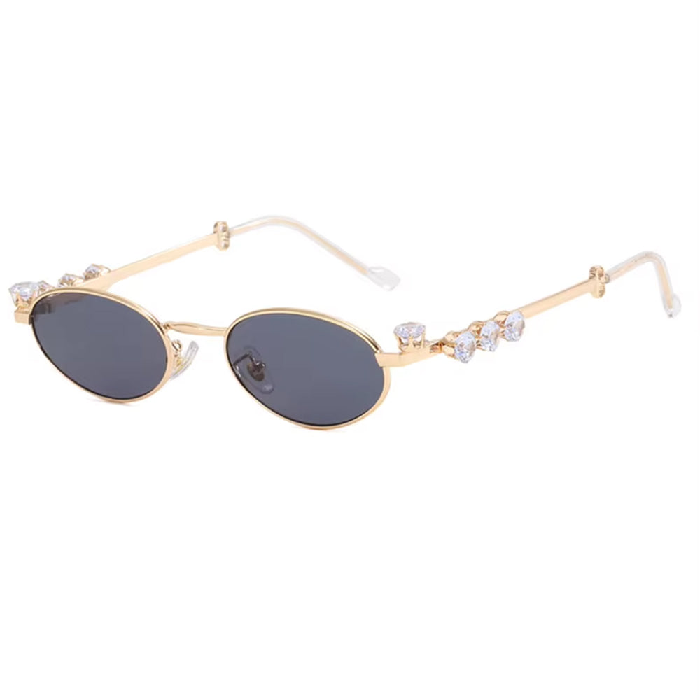 OVAL CRYSTAL ELEGANT SUNGUARD SUNGLASSES
