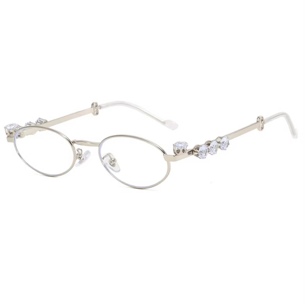 OVAL CRYSTAL ELEGANT SUNGUARD SUNGLASSES