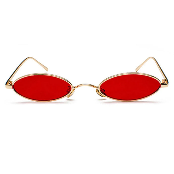 OVAL RED SUNGLASSES Y2K GLOW