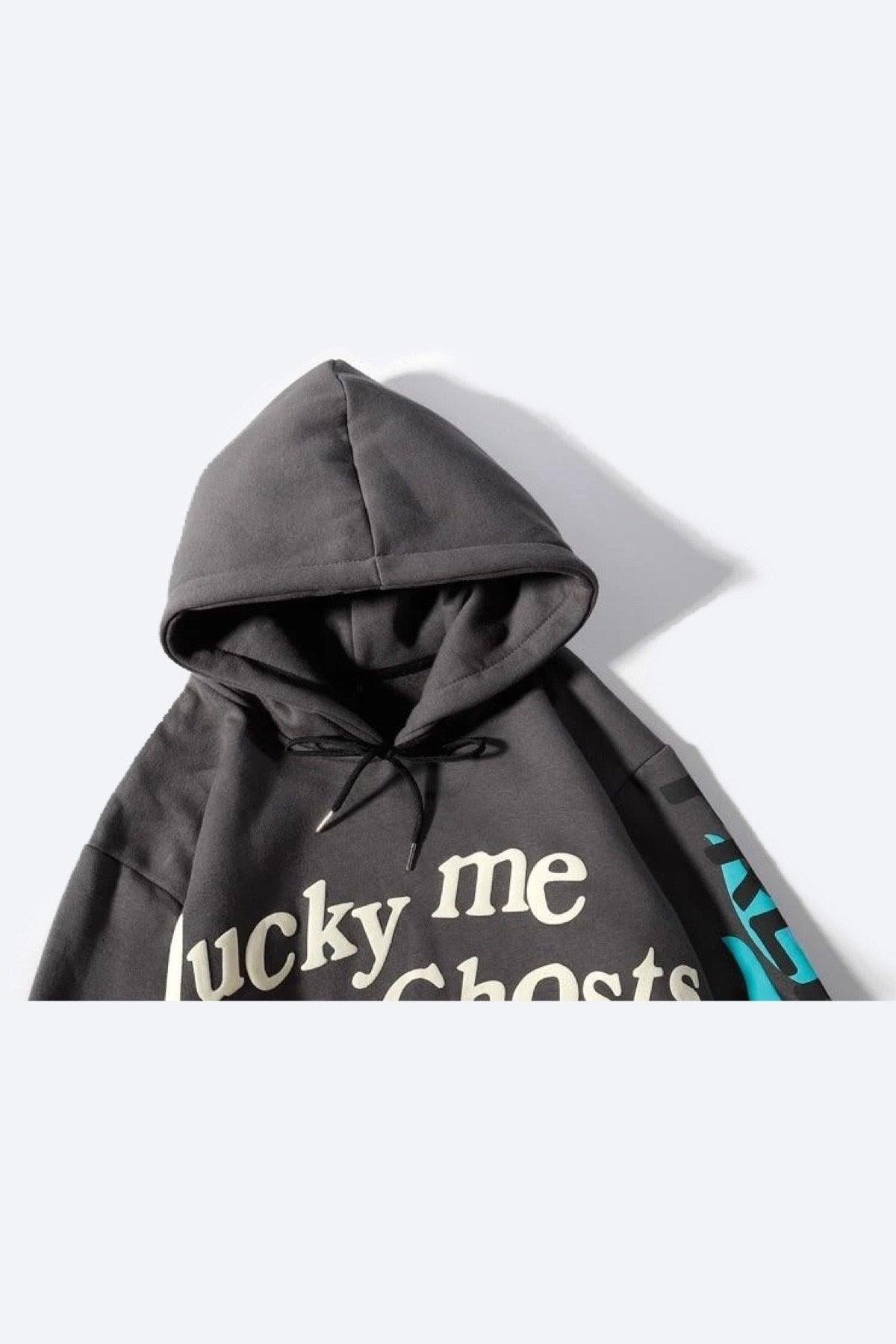 OVERSIZE HOODIE LUCKY ME I SEE GHOSTS COZY STYLE