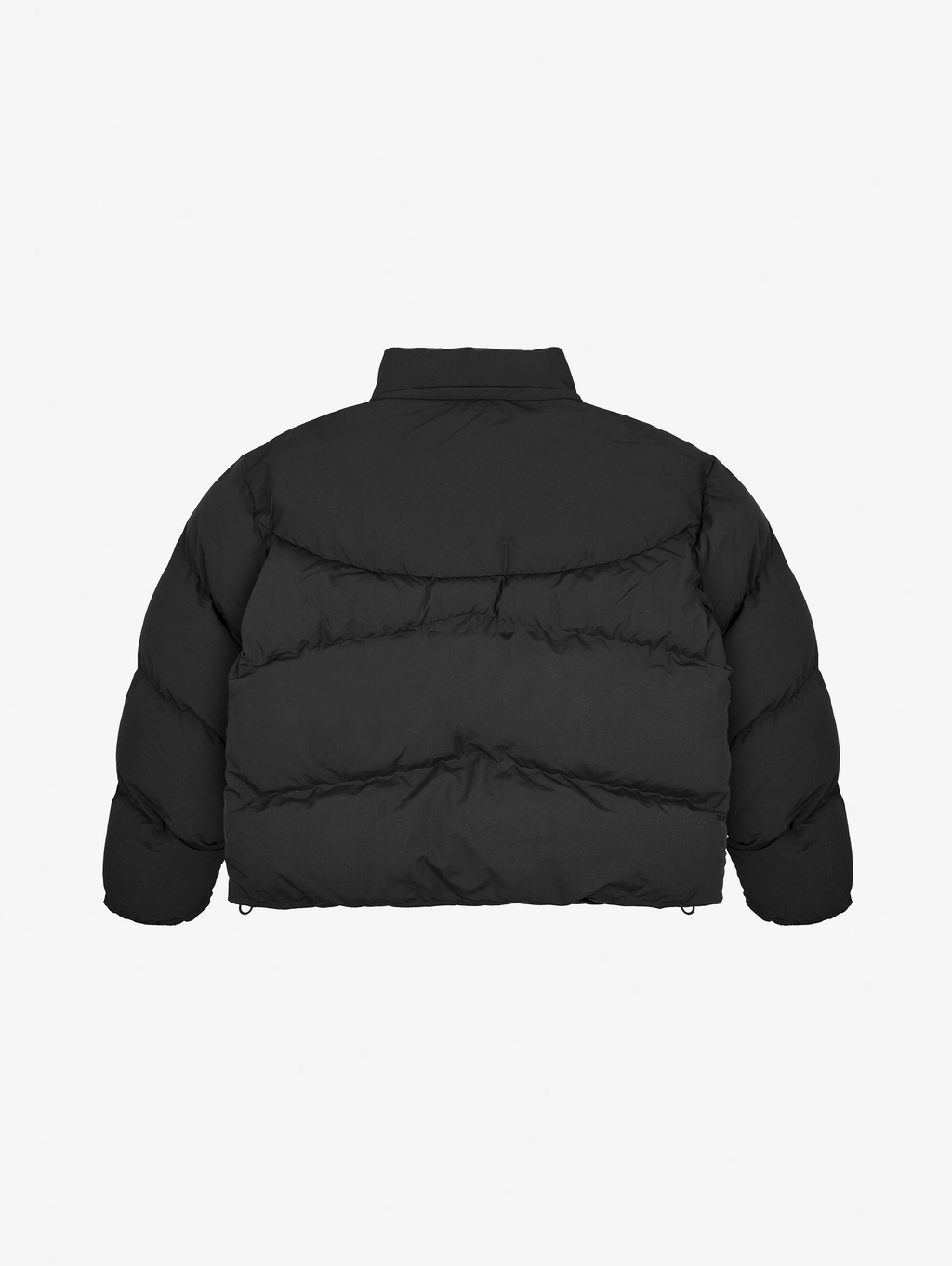 OVERSIZED DROPPED SHOULDER BLACK HOODED PUFFER JACKET