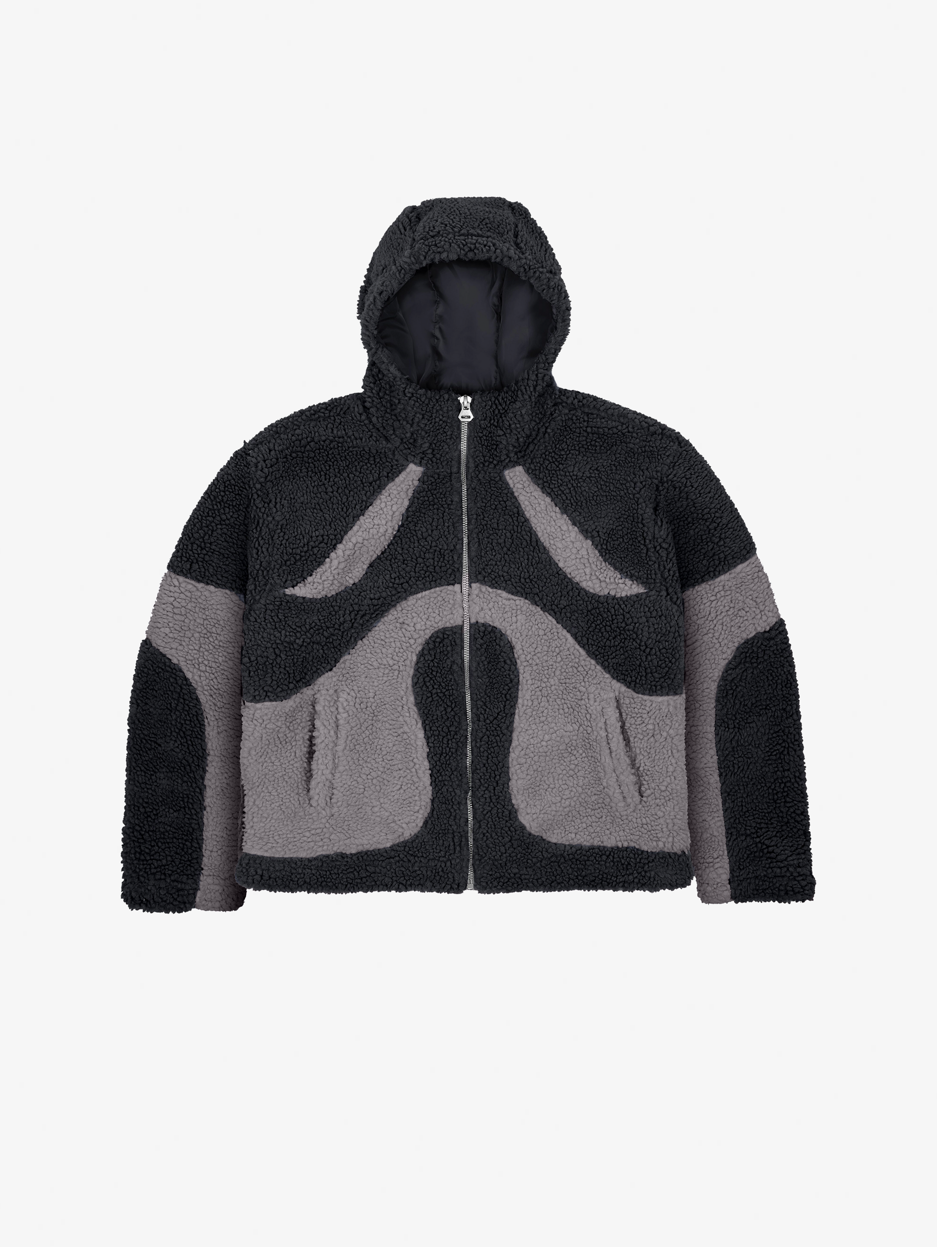 OVERSIZED DROPPED SHOULDER FLEECE HOODED JACKET WITH BALACLAVA HOOD